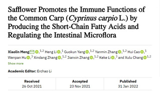 本课题组在中草药红花促进鲤鱼的...